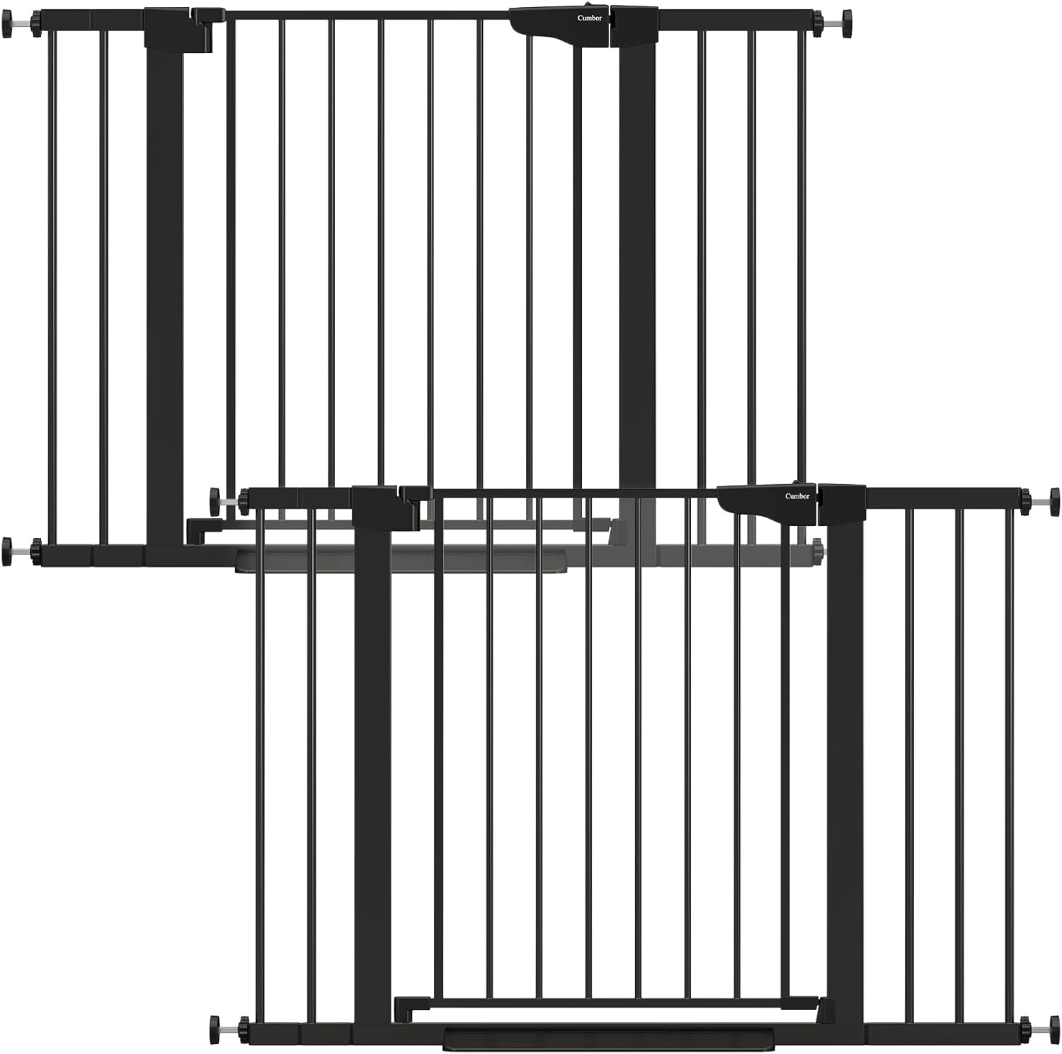Cumbor 30-46" Baby Gate for Stairs, Mom's Choice Awards Winner-Auto Close Dog Gate for The House, Gifts for Mom, Easy Install Pressure Mounted Pet Gates for Doorways, Black