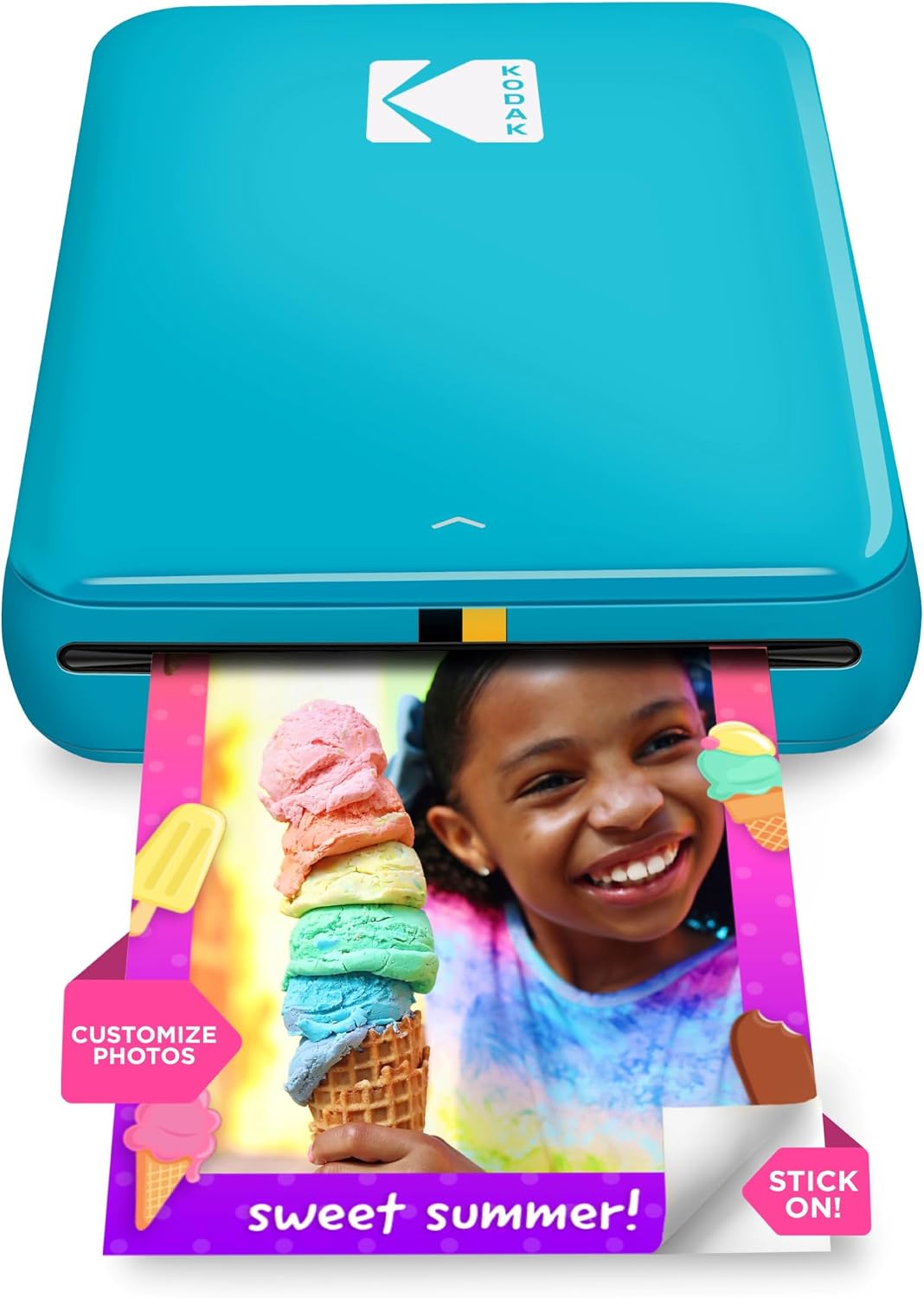 KODAK Step Instant Smartphone Photo Printer, Portable Mini Color Wireless Mobile Printer, Zink 2x3” (5.1x7.5 cm) Sticky-Back Photos, Bluetooth Compatible with iOS & Android Devices, Editing App, White