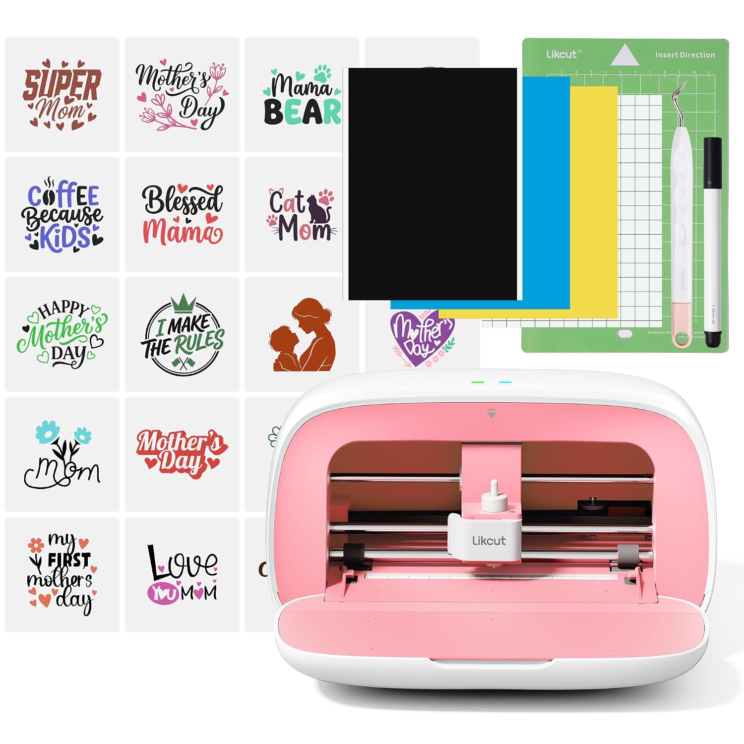 Likcut Vinyl Cutter Machine S501 - AI Smart Sticker Maker for Vinyl & Paper Crafts, AI Image Generation Portable Plotter DIY Cutting Machine for Craft & Party, Custom Stickers, Crafts for Adults