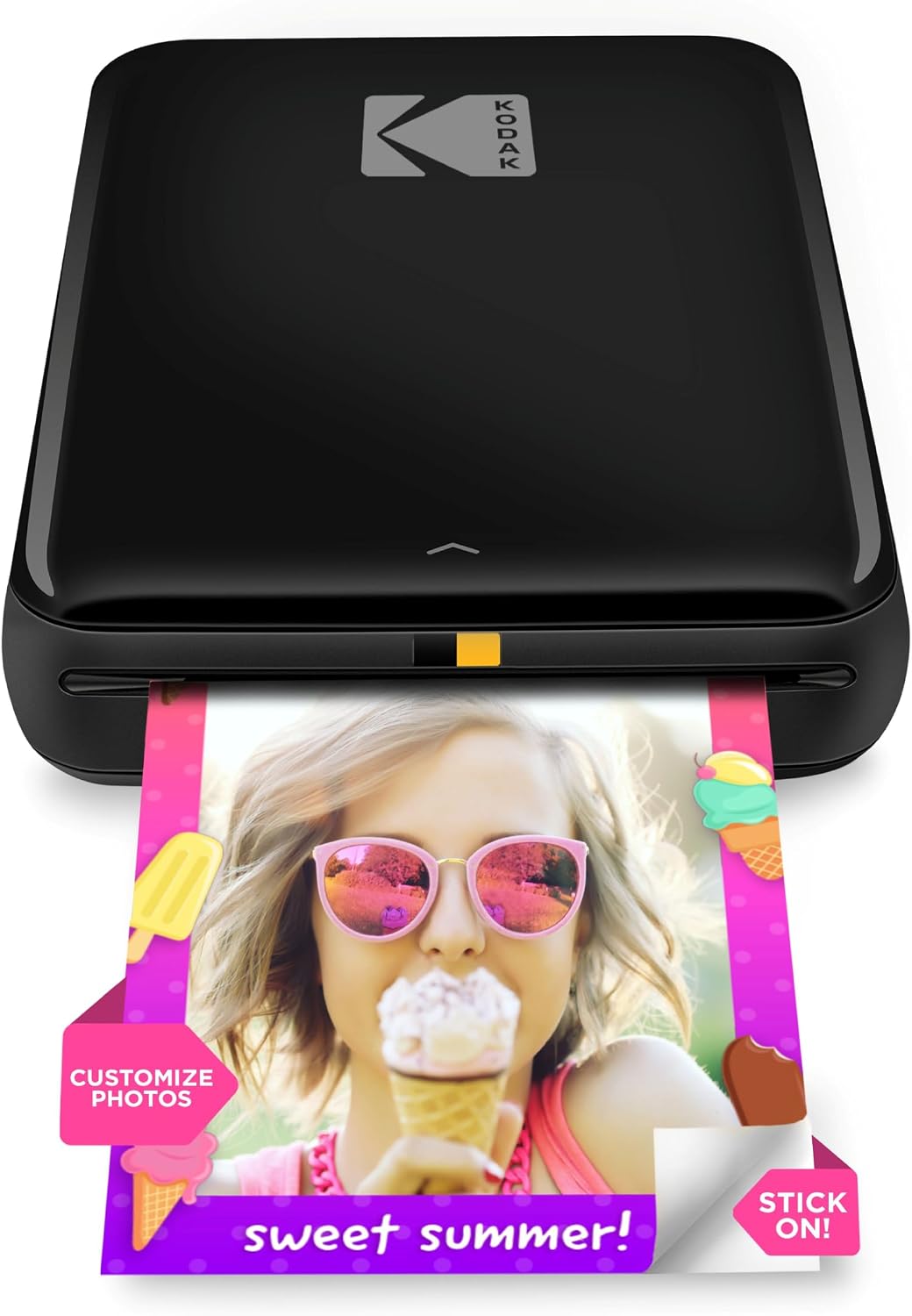 KODAK Step Instant Smartphone Photo Printer, Portable Mini Color Wireless Mobile Printer, Zink 2x3” (5.1x7.5 cm) Sticky-Back Photos, Bluetooth Compatible with iOS & Android Devices, Editing App, White