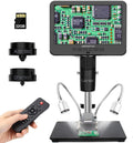 Andonstar AD246S-M HDMI Digital Microscope 2000x for Adults, 3 Lens 2160P UHD Video Record, 7 Inch LCD Soldering Microscope for Electronics Repair, Error Coins, Pro Boom Arm Stand, Windows Compatible