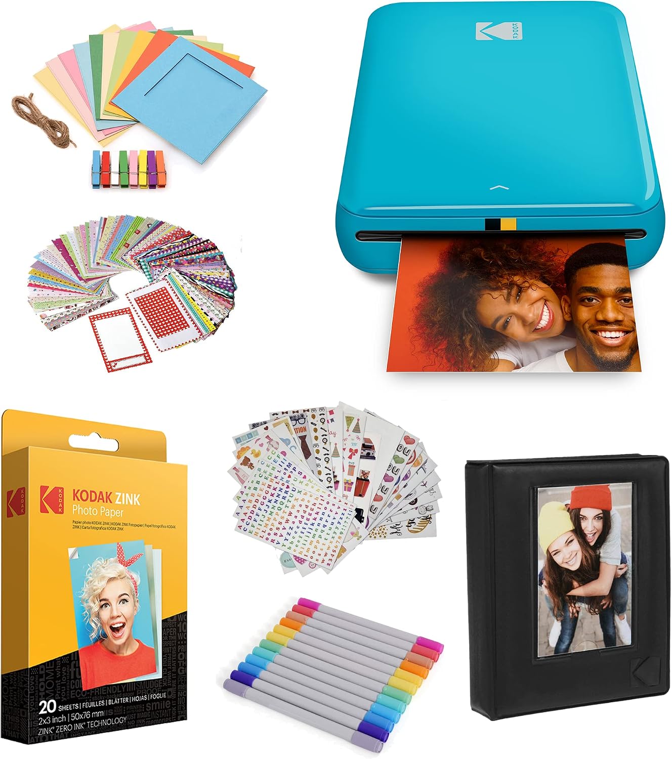 KODAK Step Instant Smartphone Photo Printer, Portable Mini Color Wireless Mobile Printer, Zink 2x3” (5.1x7.5 cm) Sticky-Back Photos, Bluetooth Compatible with iOS & Android Devices, Editing App, White