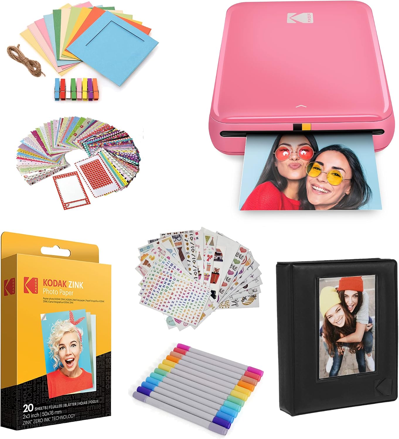 KODAK Step Instant Smartphone Photo Printer, Portable Mini Color Wireless Mobile Printer, Zink 2x3” (5.1x7.5 cm) Sticky-Back Photos, Bluetooth Compatible with iOS & Android Devices, Editing App, White