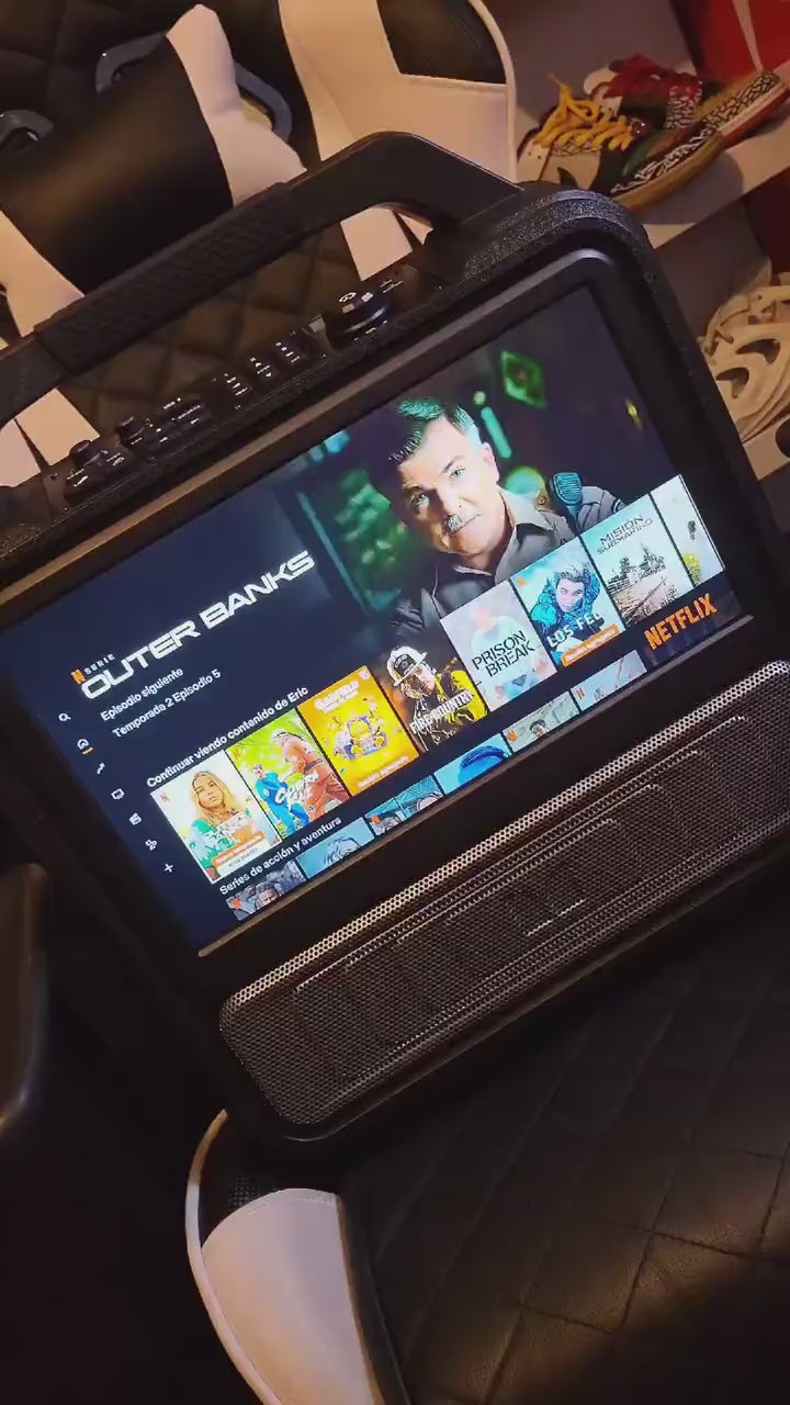 Portable Outdoor Entertainment System with Display and Speaker demonstration
