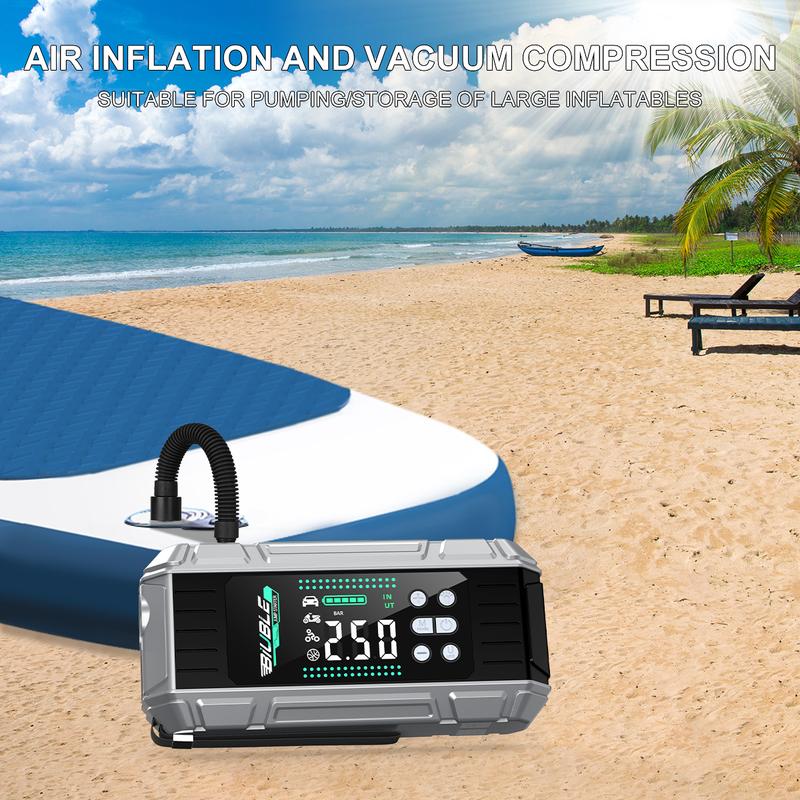 BIUBLE inflator and blower used with recreational inflatables