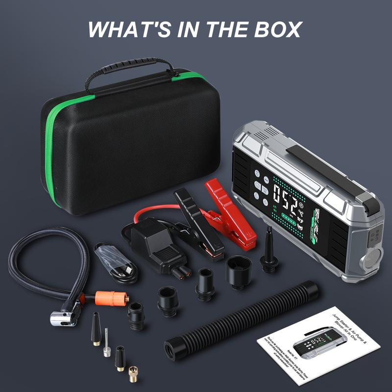BIUBLE 7-in-1 jump starter kit with carrying case and accessories